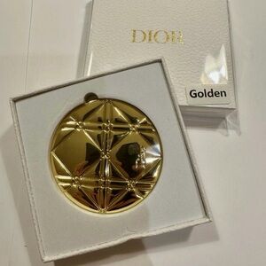 Dior Gold Metal Compact Mirror. NEW/SEALED/LABELED in original couture box GWP
